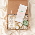 Load image into Gallery viewer, a box with a candle, candle holder, and a card