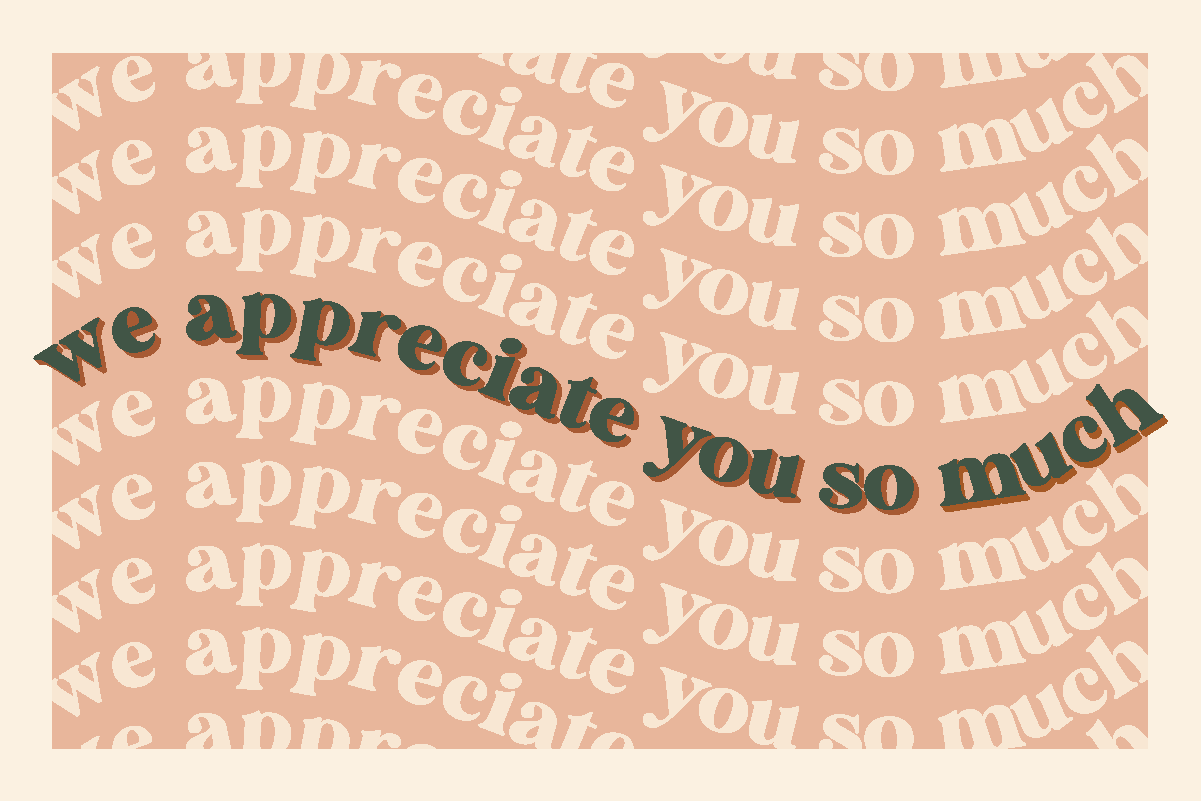 a picture of a quote that says we appreciate you so much