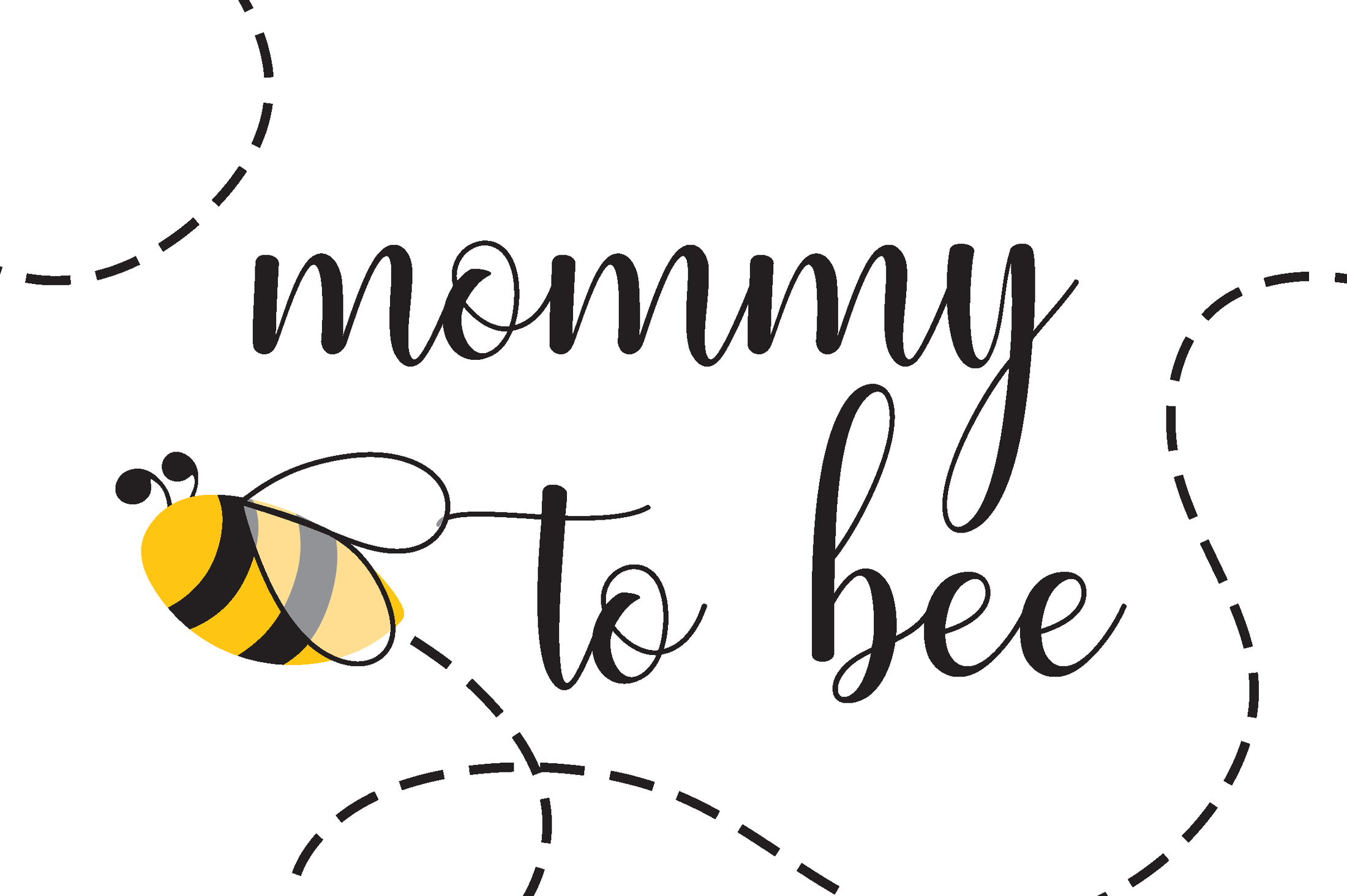 a black and yellow bee with the words mommy to bee
