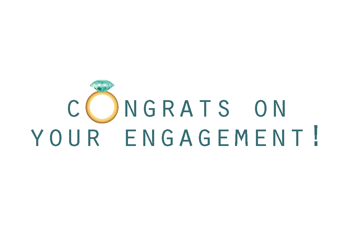 a ring with the words congrats on your engagement