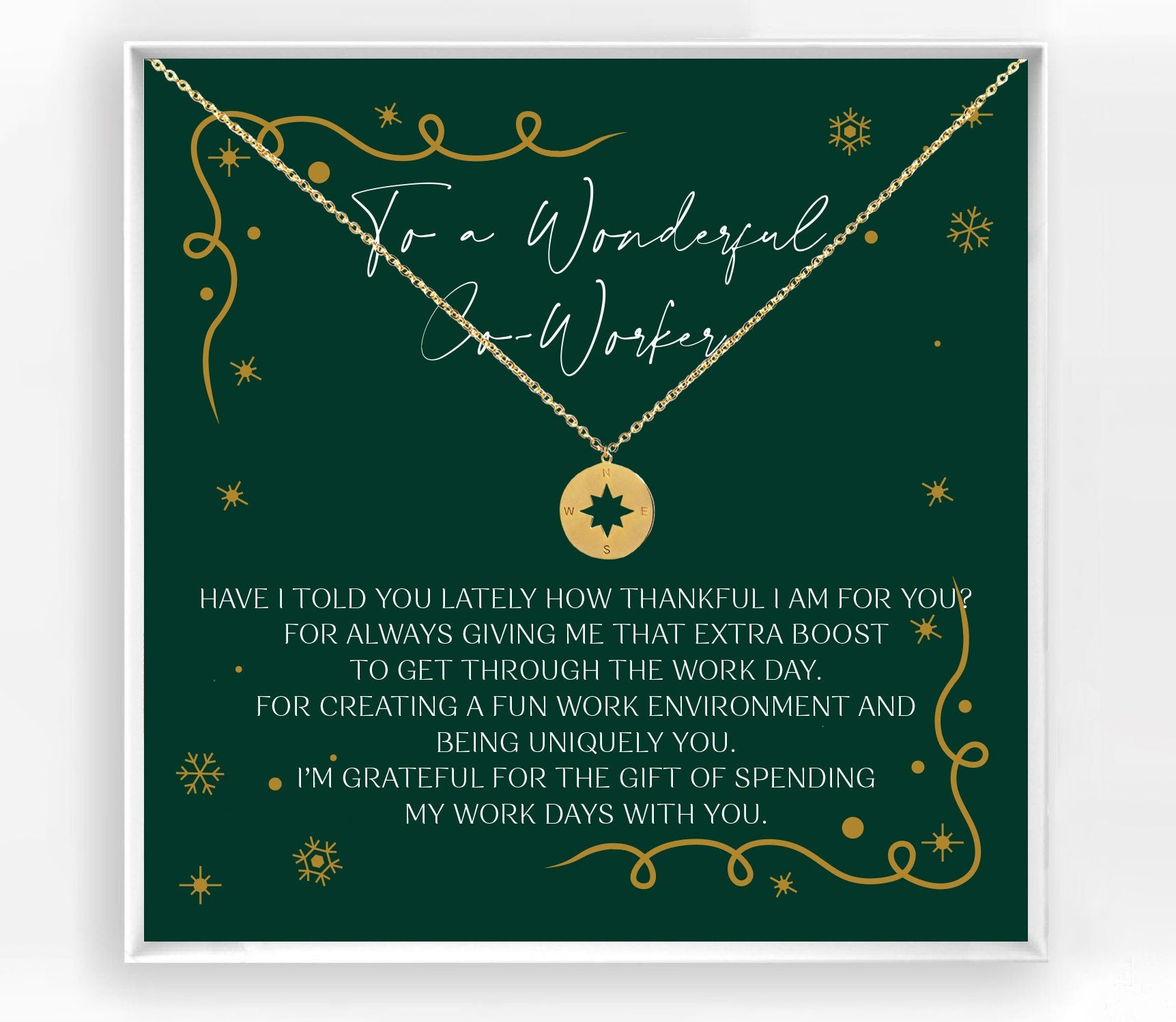 Holiday Coworker Gift Necklace