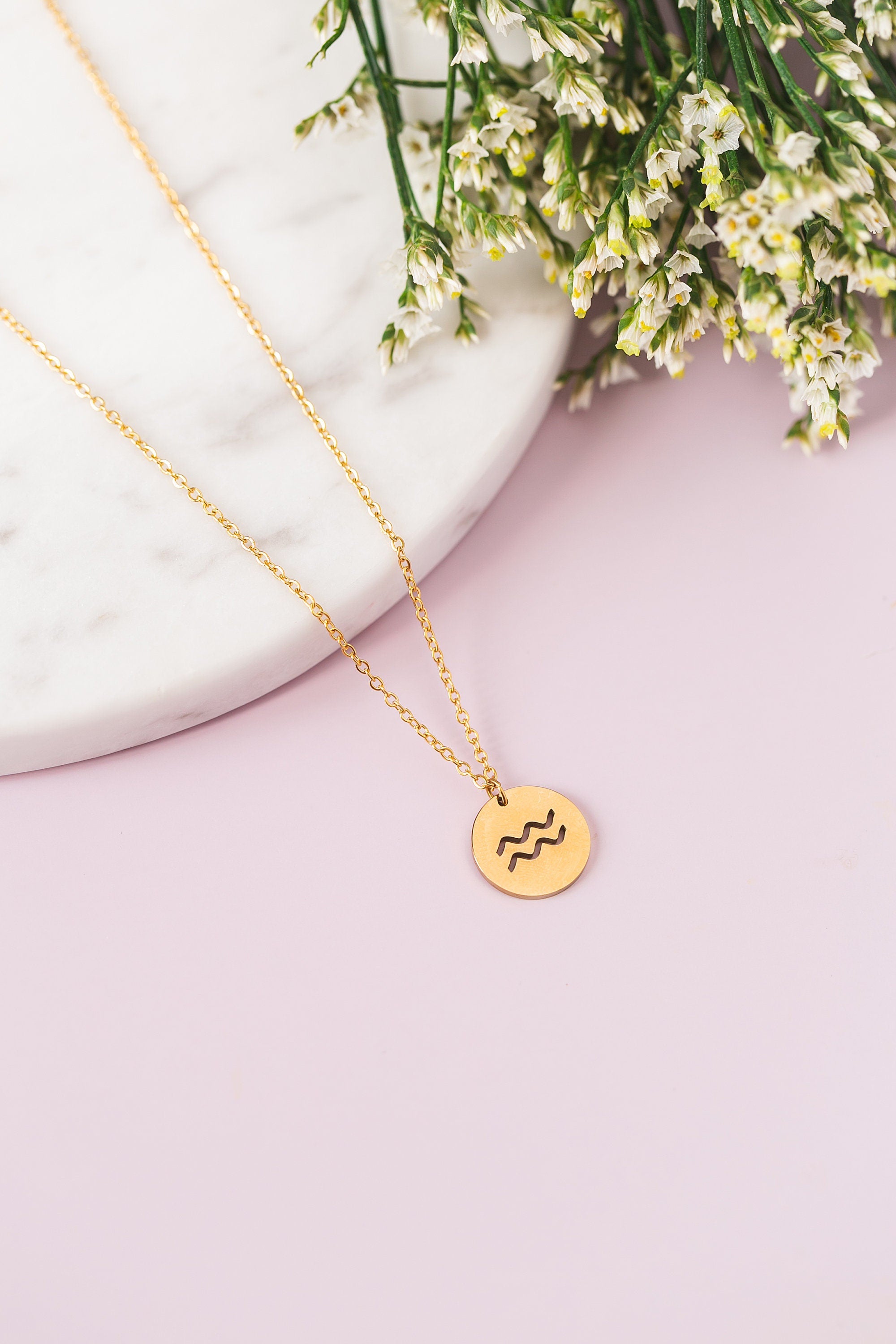 Aquarius Zodiac Necklace
