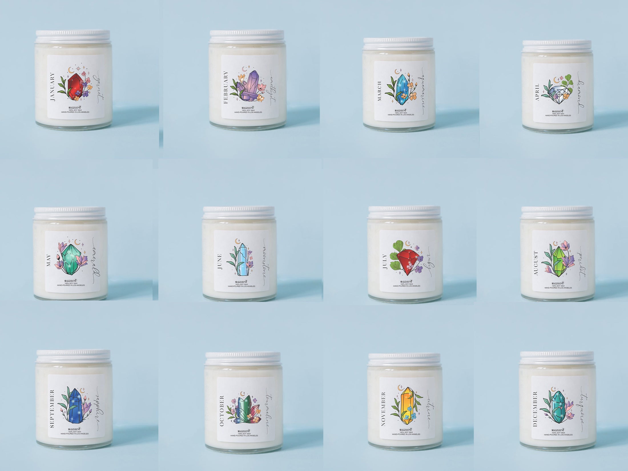 Birth Stone Soy Candle