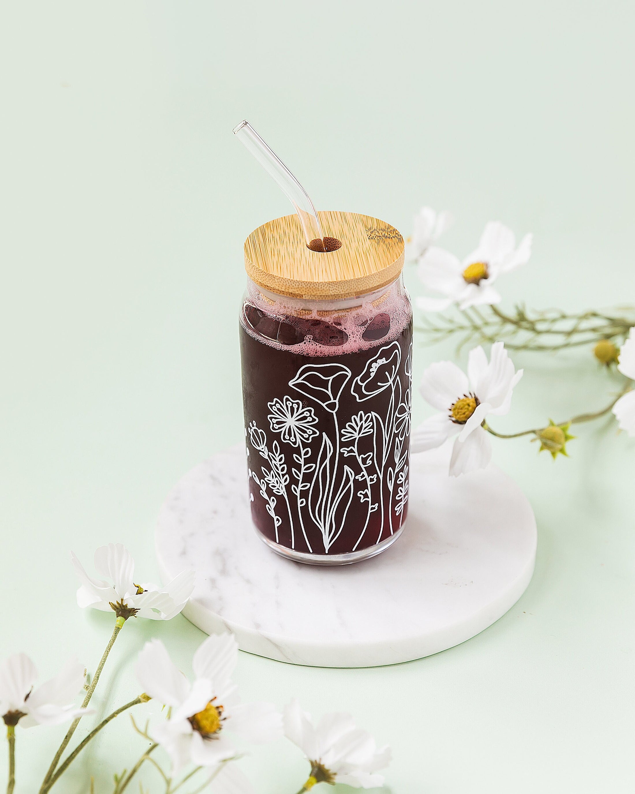 Floral Libbey Cup